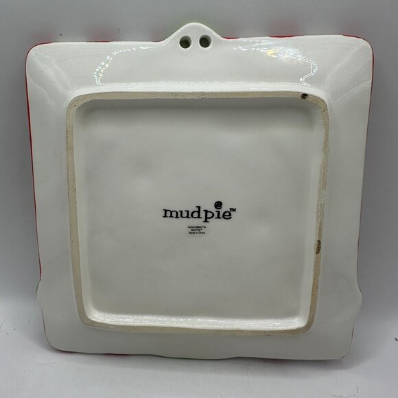 Christmas Tree Square Plate With Red & White Stripes - Picture 3 of 4